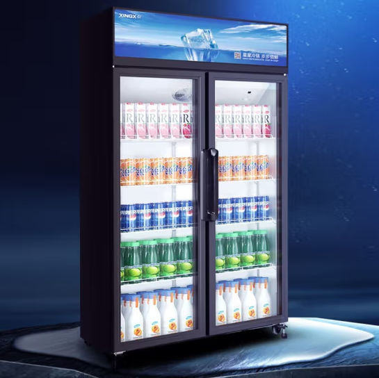 【高性价比】（XINGX）星星冰柜商用立式展示柜冷藏饮料柜风冷大容量玻璃门啤酒柜超市便利店保鲜陈列柜 568升 双门 风冷循环（长度1米）