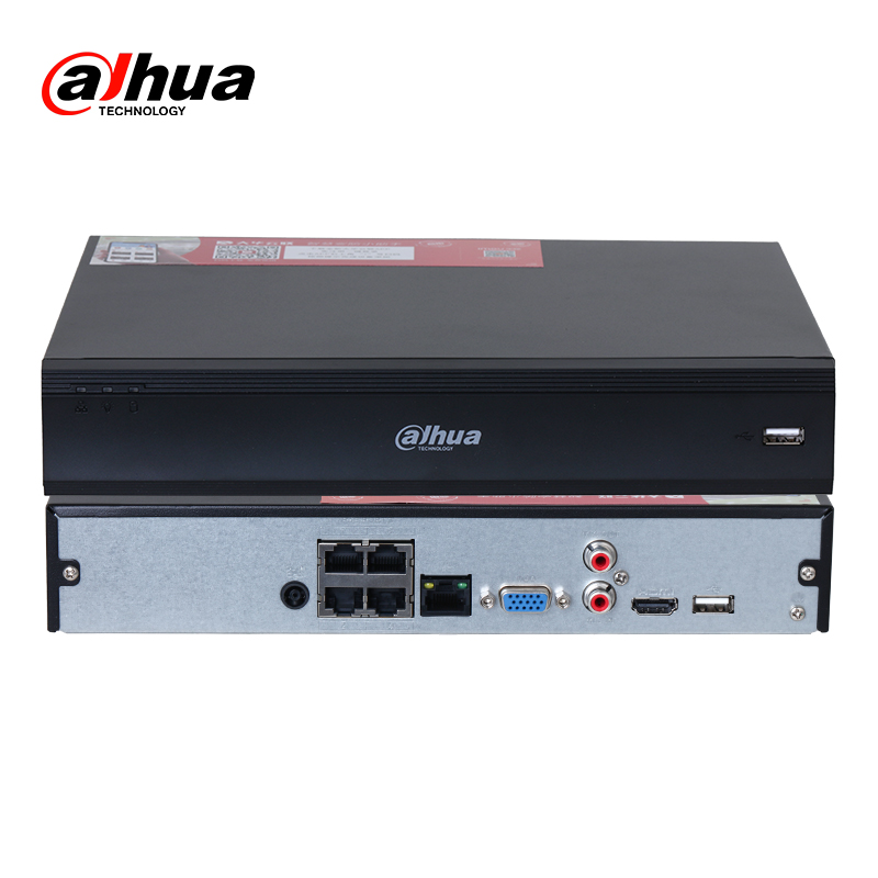 大华dahua 监控录像机4路网络硬盘录像机H.265编码高清NVR远程监控主机 POE供电 N104